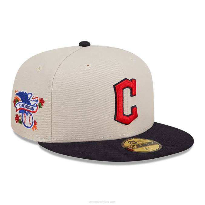 New Era Cleveland Guardians vallen klassieke witte 59fifty pet BT24223