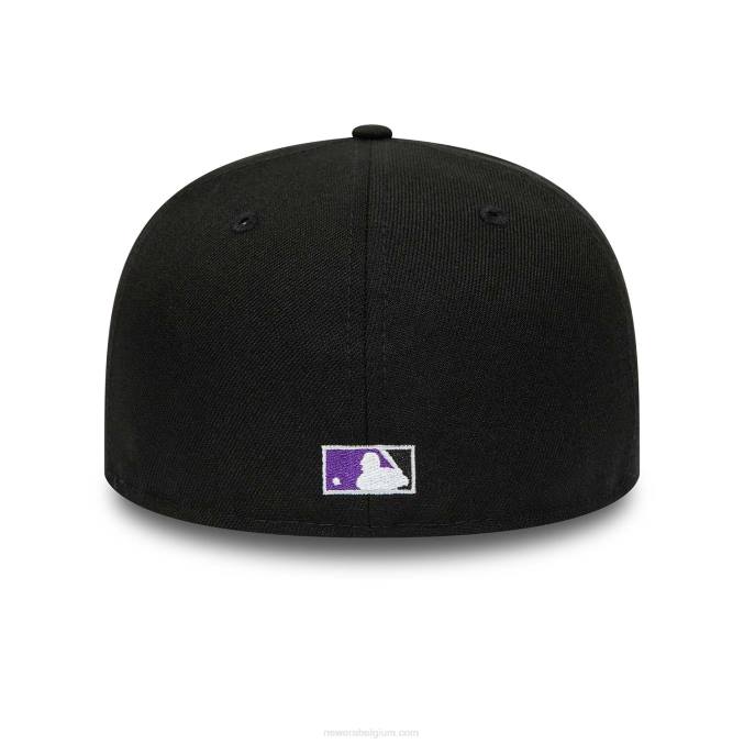 New Era Colorado Rockies 25e verjaardag zwarte 59fifty getailleerde pet BT24512