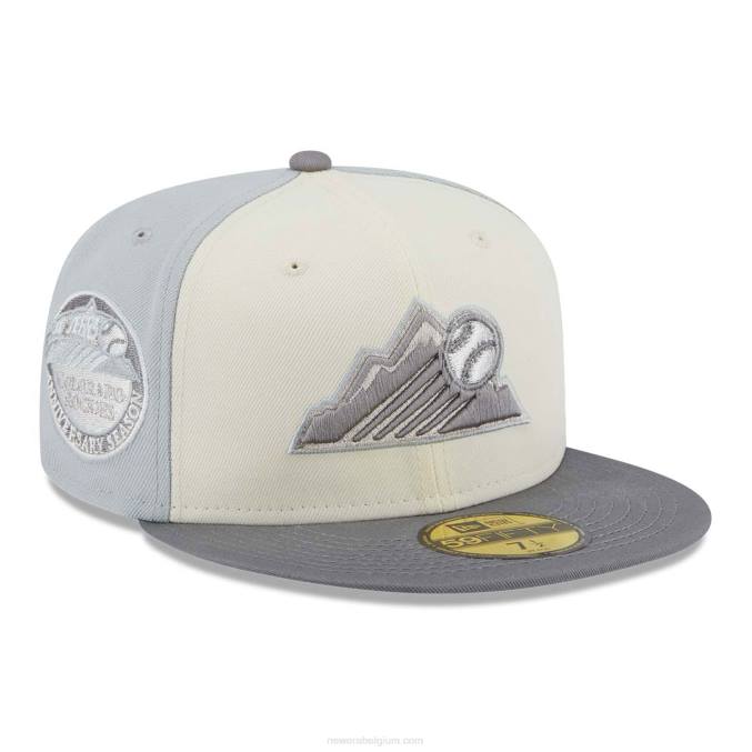 New Era Colorado Rockies Jubileum grijze 59fifty getailleerde pet BT24918