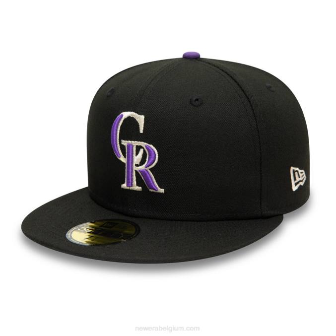 New Era Colorado Rockies authentiek op veld zwarte 59fifty cap BT24556