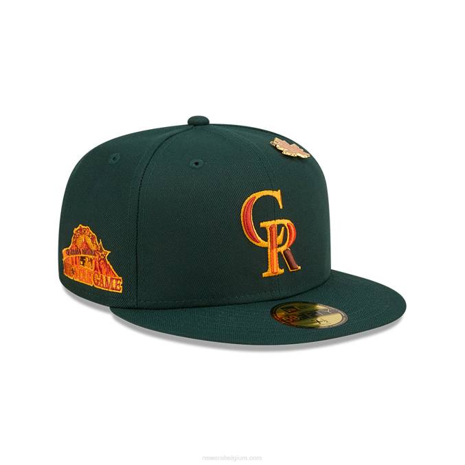 New Era Colorado Rockies lommerrijke donkergroene 59fifty getailleerde pet BT24288