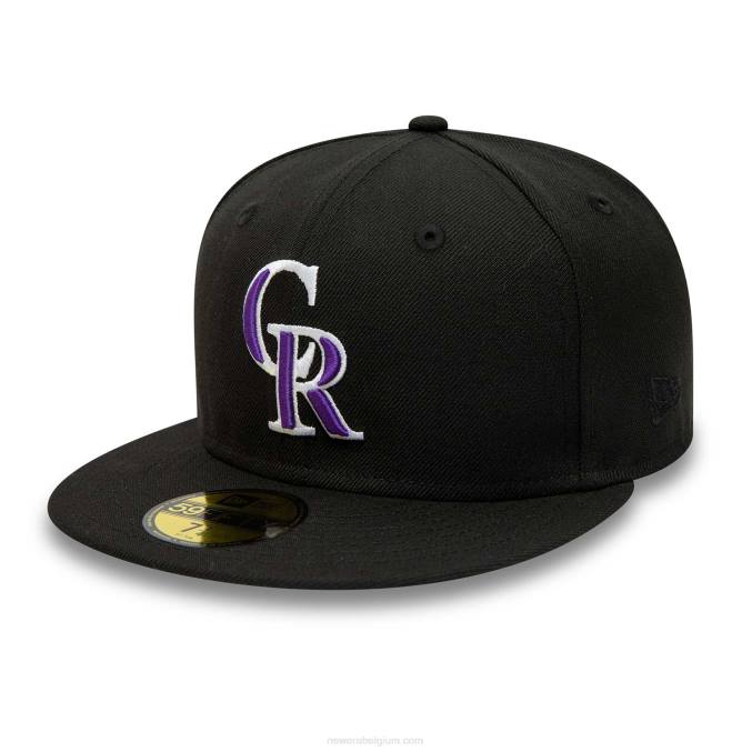 New Era Colorado Rockies premium wol zwarte 59fifty pet BT2421