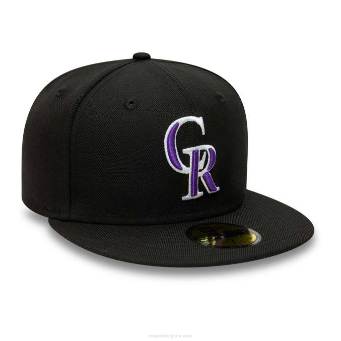 New Era Colorado Rockies premium wol zwarte 59fifty pet BT2421
