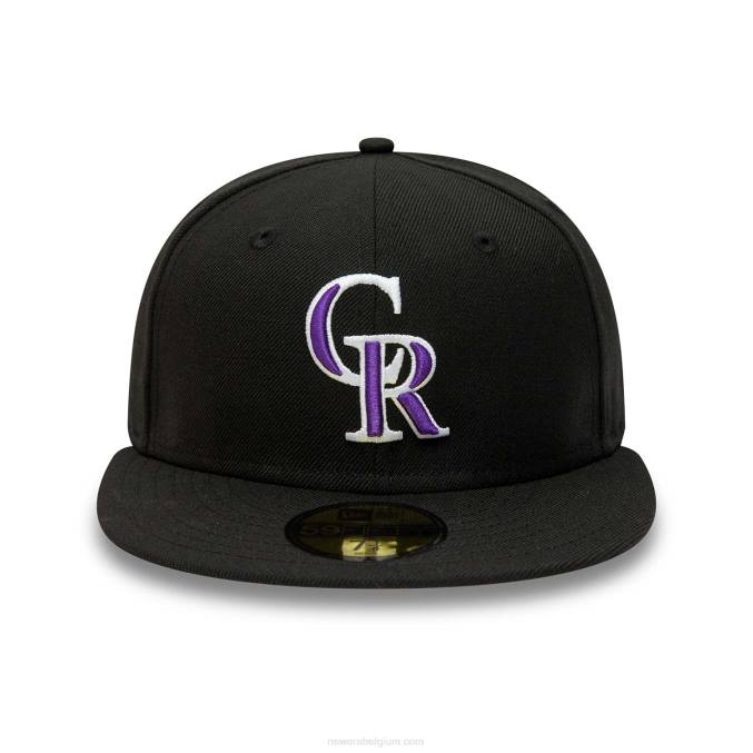 New Era Colorado Rockies premium wol zwarte 59fifty pet BT2421