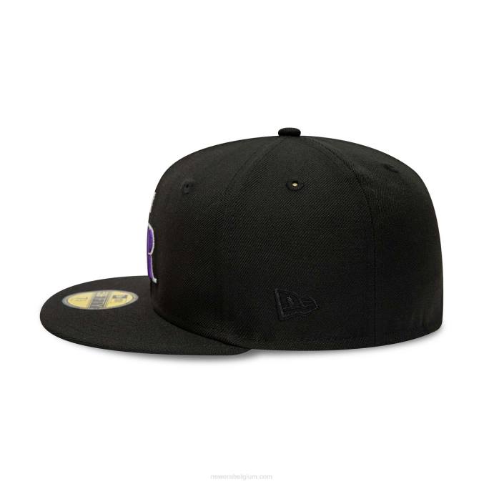 New Era Colorado Rockies premium wol zwarte 59fifty pet BT2421