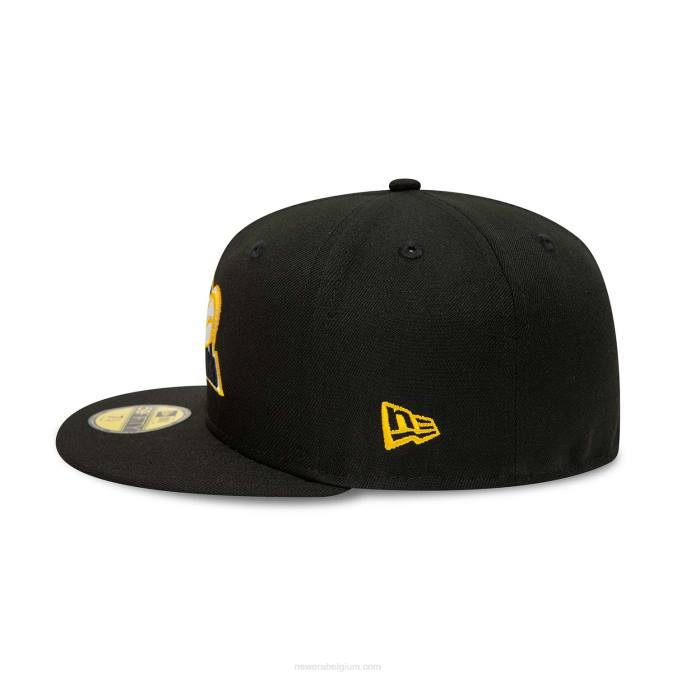 New Era Colorado rockies zwarte en gele 59fifty getailleerde pet BT24326