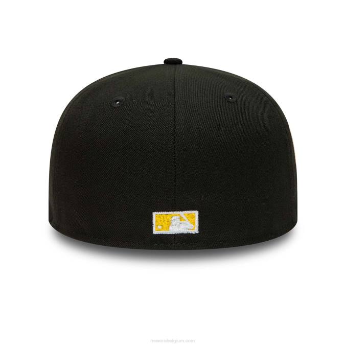 New Era Colorado rockies zwarte en gele 59fifty getailleerde pet BT24326