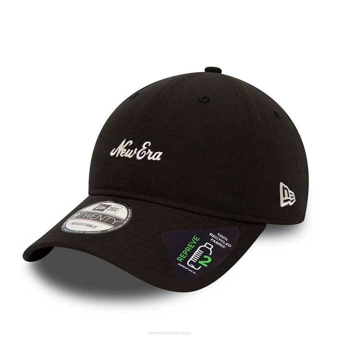 New Era Heritage-script repreve zwarte 9twenty verstelbare pet BT242238