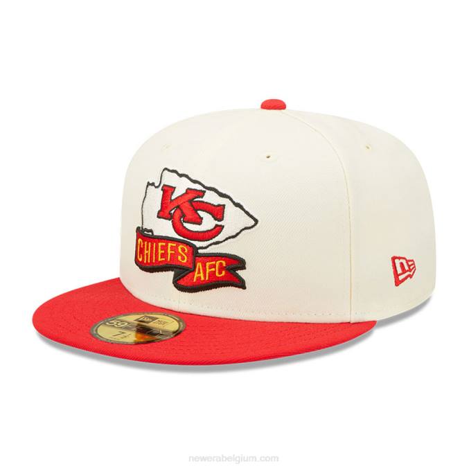 New Era Kansas City Chiefs nfl sideline 2022 witte 59fifty getailleerde pet BT241327
