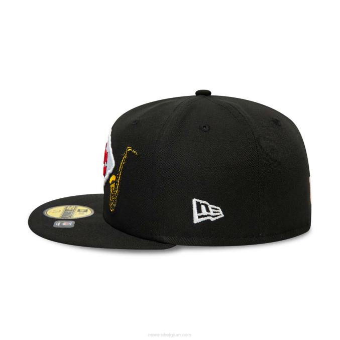New Era Kansas City Chiefs team spotlight zwart 59fifty getailleerde pet BT24982