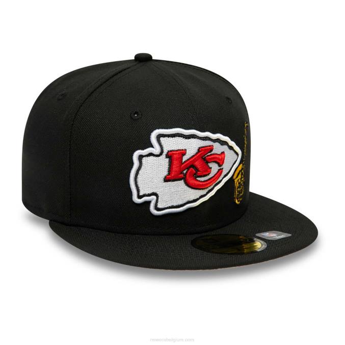 New Era Kansas City Chiefs team spotlight zwart 59fifty getailleerde pet BT24982