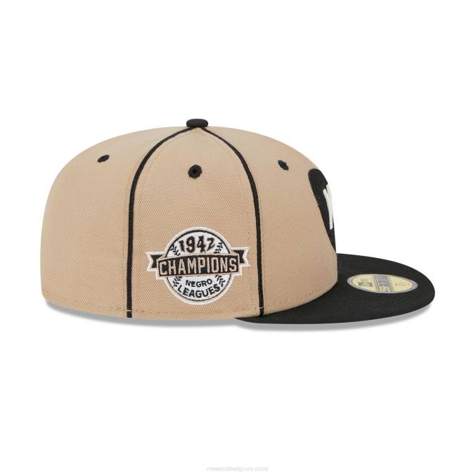 New Era Kansas City Monarchs Negro League beige 59fifty getailleerde pet BT241041