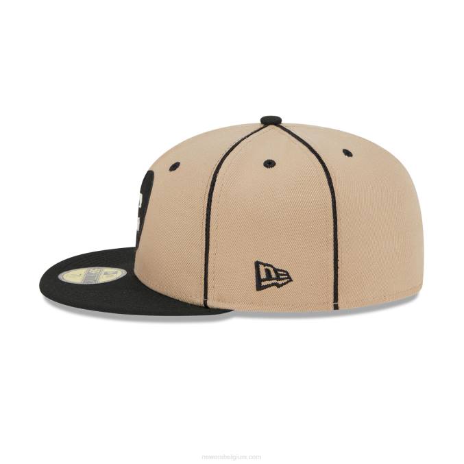 New Era Kansas City Monarchs Negro League beige 59fifty getailleerde pet BT241041