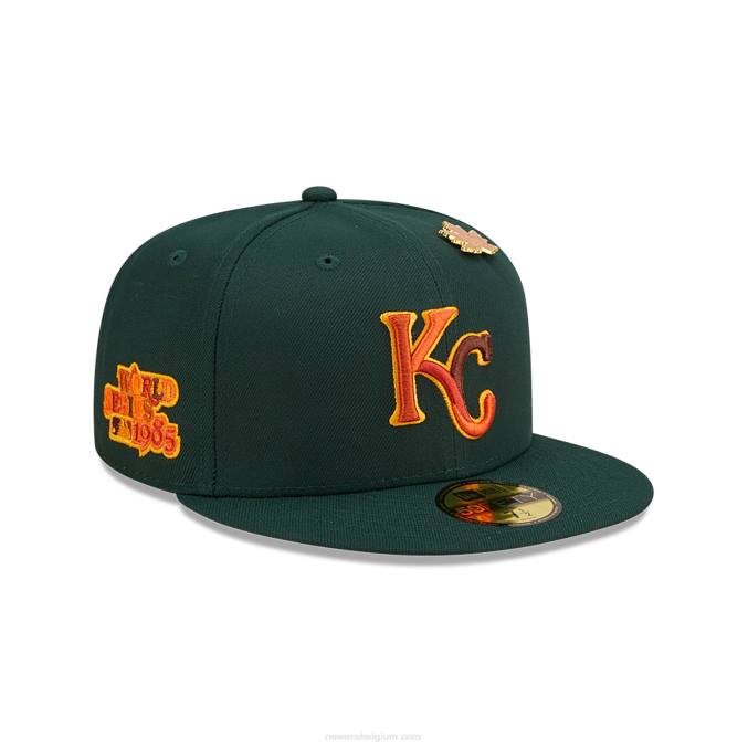 New Era Kansas City Royals lommerrijke donkergroene 59fifty getailleerde pet BT24535