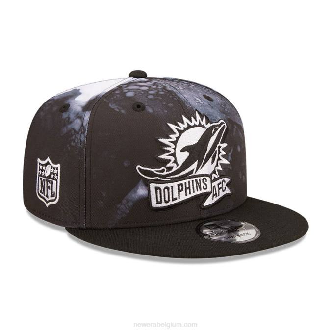 New Era Miami Dolphins nfl sideline 2022 zwarte 9fifty snapback pet BT241876