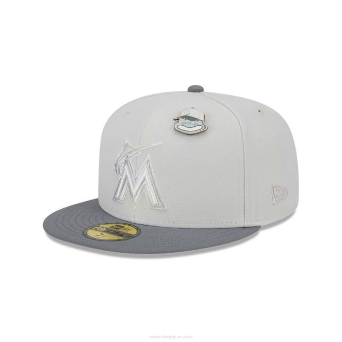 New Era Miami Marlins Outer Space Grey 59fifty getailleerde pet BT24318