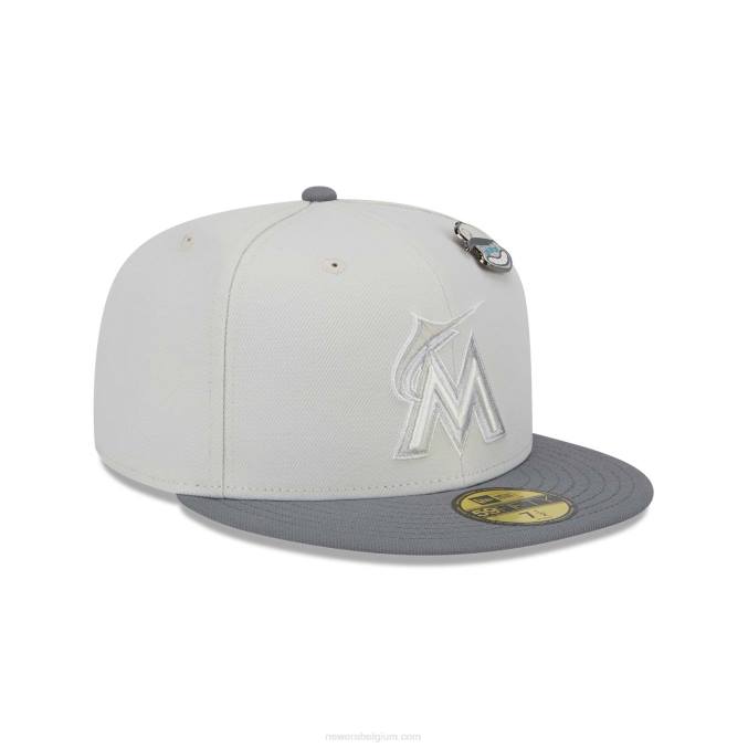 New Era Miami Marlins Outer Space Grey 59fifty getailleerde pet BT24318