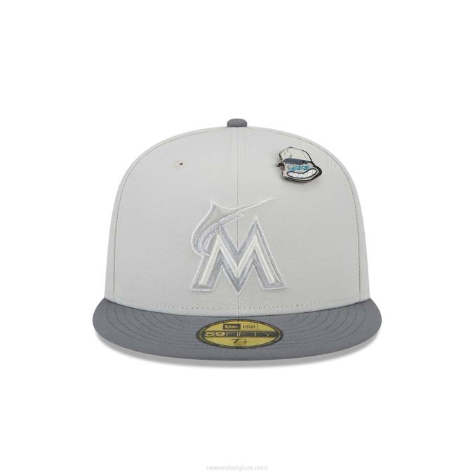 New Era Miami Marlins Outer Space Grey 59fifty getailleerde pet BT24318