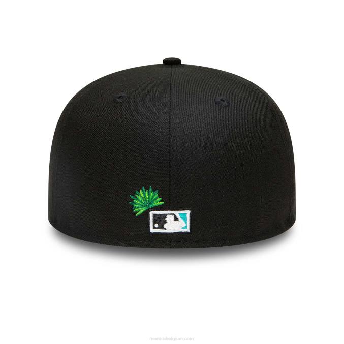 New Era Miami Marlins Stateview zwarte 59fifty getailleerde pet BT24447
