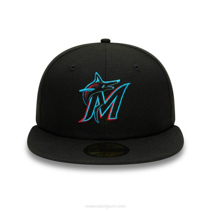 New Era Miami Marlins authentiek op veldspel zwarte 59fifty cap BT24734