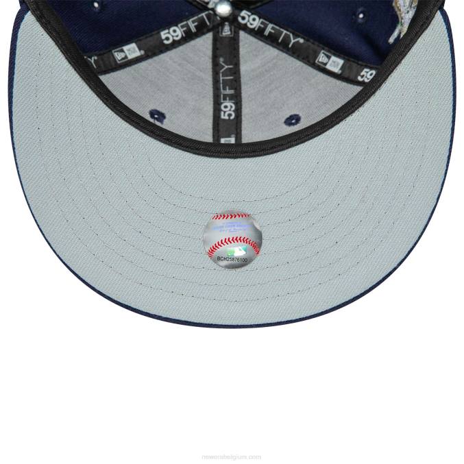 New Era Milwaukee Brewers 25e verjaardag marineblauwe 59fifty getailleerde pet BT24389