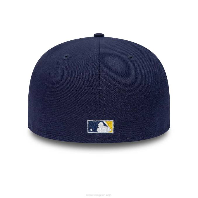 New Era Milwaukee Brewers 25e verjaardag marineblauwe 59fifty getailleerde pet BT24389