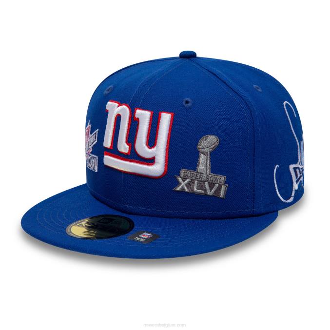 New Era New York Giants Historic Champs blauwe 59fifty getailleerde pet BT2496