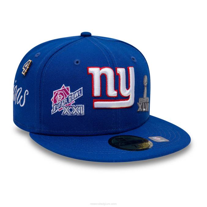 New Era New York Giants Historic Champs blauwe 59fifty getailleerde pet BT2496