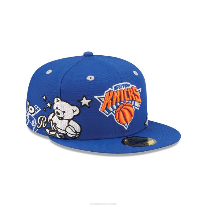 New Era New York Knicks teddy blauwe 59fifty getailleerde pet BT24603
