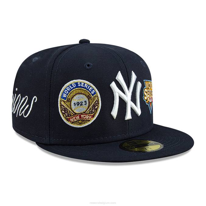New Era New York Yankees Historic Champs marine 59fifty getailleerde pet BT24582