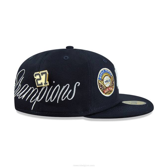 New Era New York Yankees Historic Champs marine 59fifty getailleerde pet BT24582