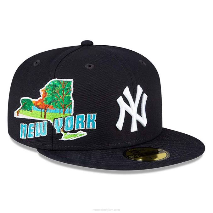 New Era New York Yankees Stateview marineblauwe 59fifty pet BT24927
