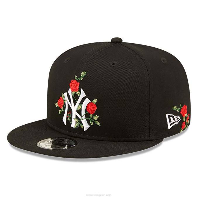New Era New York Yankees bloem zwarte 9fifty snapback pet BT241880