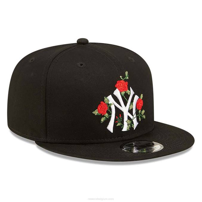 New Era New York Yankees bloem zwarte 9fifty snapback pet BT241880