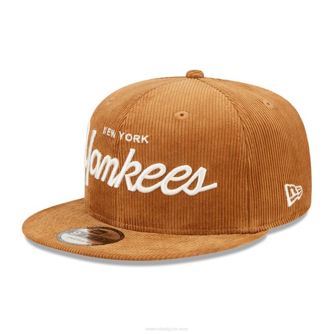 New Era New York Yankees cord script bruine 9fifty snapback pet BT241900