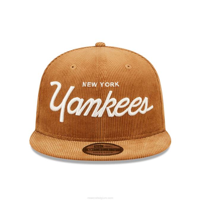New Era New York Yankees cord script bruine 9fifty snapback pet BT241900