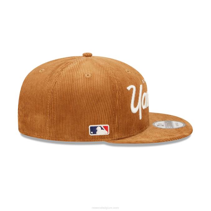 New Era New York Yankees cord script bruine 9fifty snapback pet BT241900