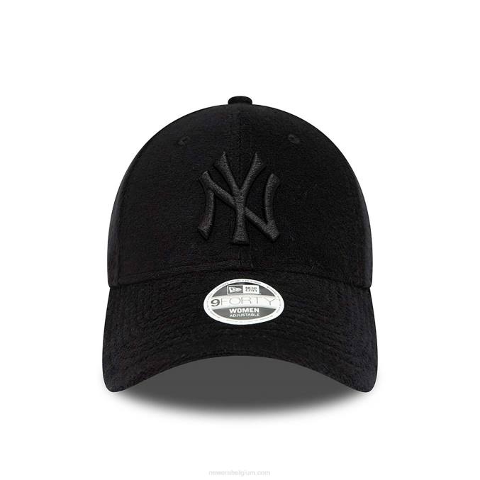 New Era New York Yankees dames badstof zwarte 9forty verstelbare pet BT241660