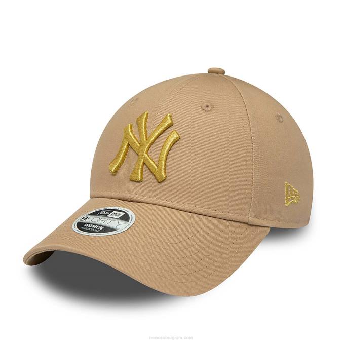 New Era New York Yankees dames metallic logo bruine 9forty verstelbare pet BT241551