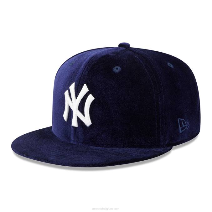 New Era New York Yankees fluwelen marine 59fifty getailleerde pet BT241113