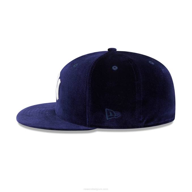 New Era New York Yankees fluwelen marine 59fifty getailleerde pet BT241113