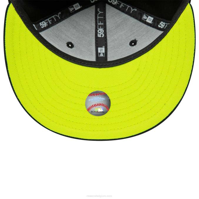 New Era New York Yankees gele bloesem zwarte 59fifty getailleerde pet BT241000