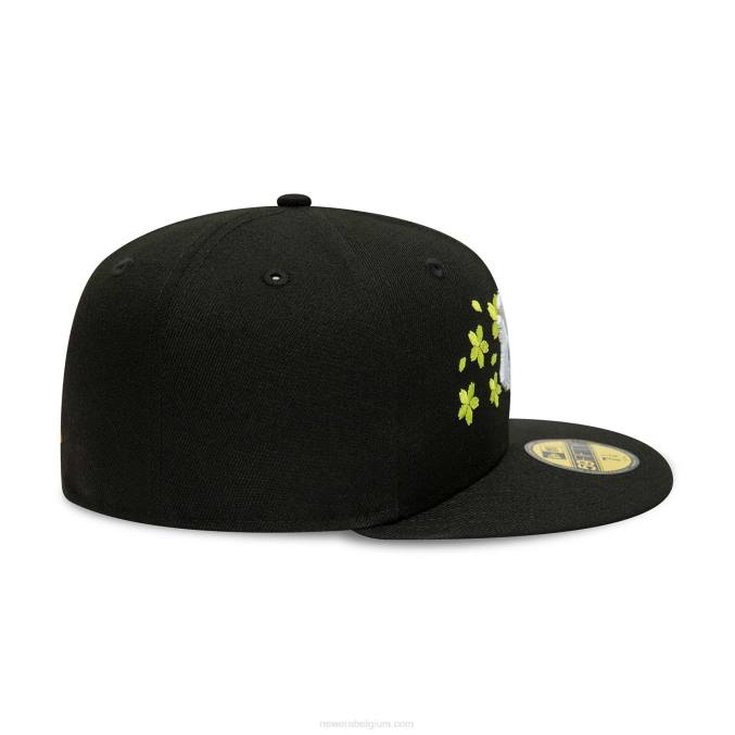 New Era New York Yankees gele bloesem zwarte 59fifty getailleerde pet BT241000