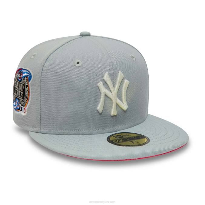 New Era New York Yankees grijze basics 59fifty getailleerde pet BT24990