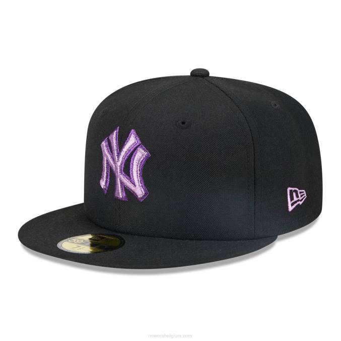 New Era New York Yankees metallic pop zwarte 59fifty pet BT24190