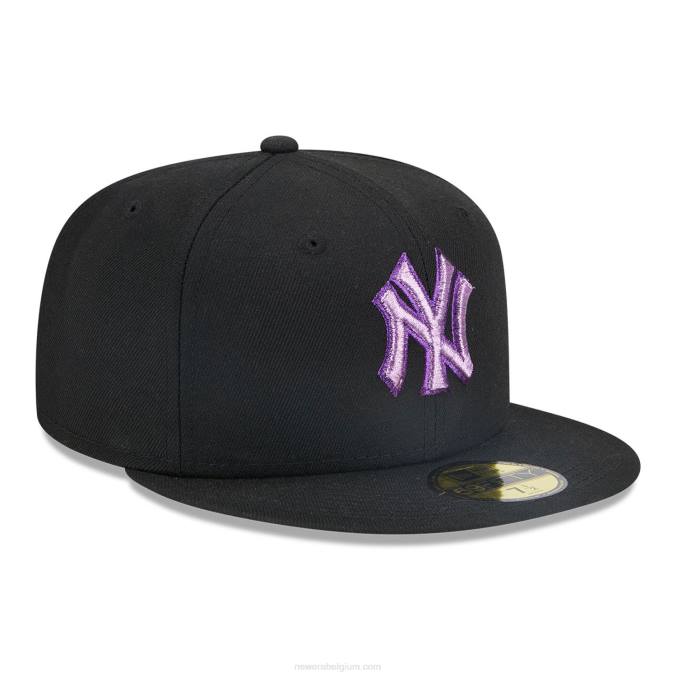 New Era New York Yankees metallic pop zwarte 59fifty pet BT24190