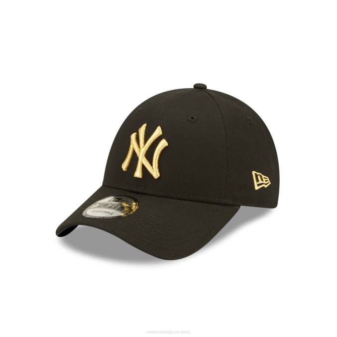 New Era New York Yankees metallic zwarte 9forty verstelbare pet BT241554