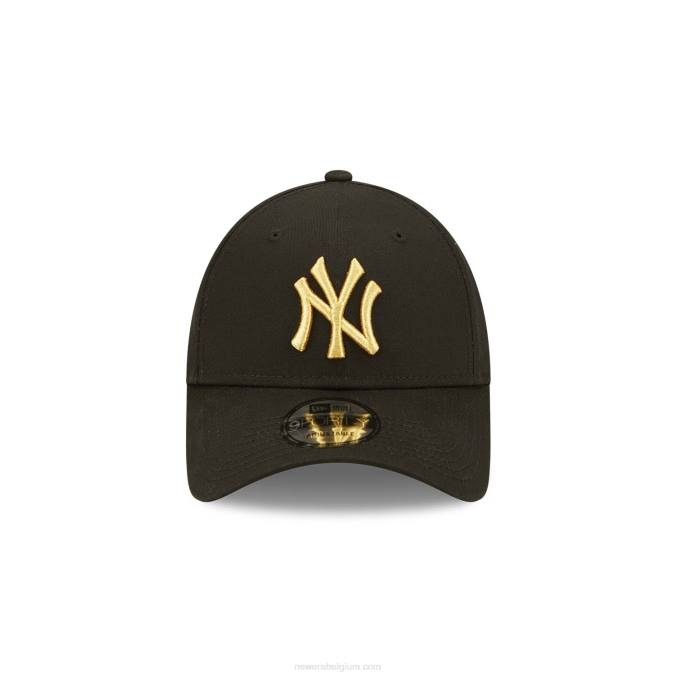 New Era New York Yankees metallic zwarte 9forty verstelbare pet BT241554