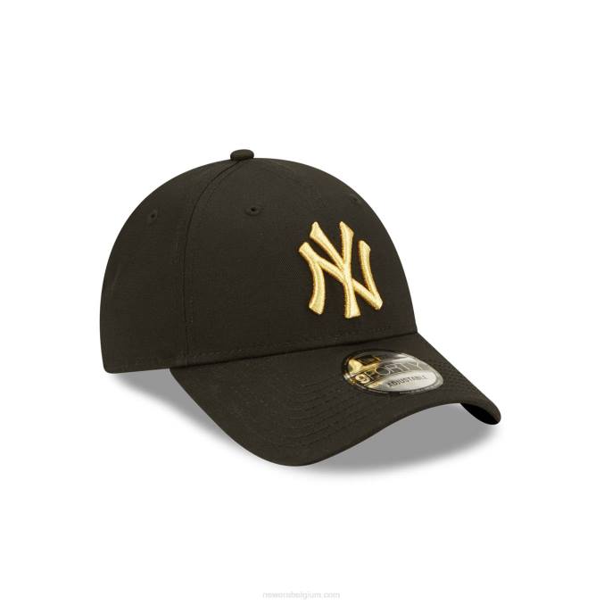 New Era New York Yankees metallic zwarte 9forty verstelbare pet BT241554