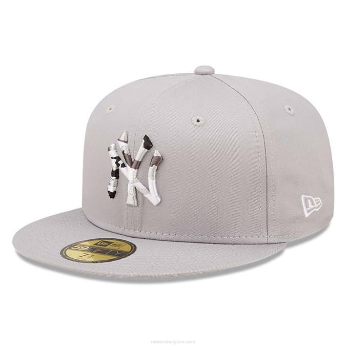New Era New York Yankees monocamo infill grijs 59fifty getailleerde pet BT241039